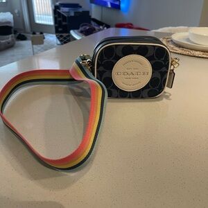 COACH Signature Denim Camera Crossbody Bag